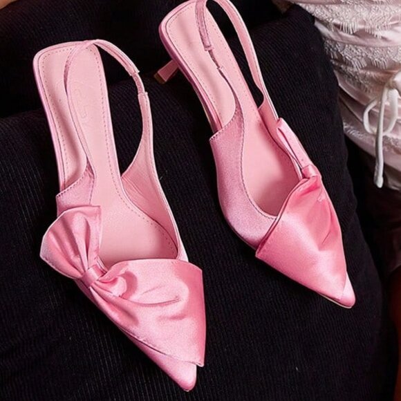 Pink Women's Elegant High Heel Pointed Toe Slingback Pumps - Picture 1 of 7